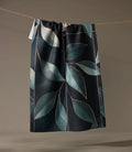 Geometry Kitchen Tea Towel Sage & Black Modern Organic Leaf Botanical Print