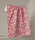 Geometry Cardinal Canopy Kitchen Tea Towel Whimsical Holiday Red White