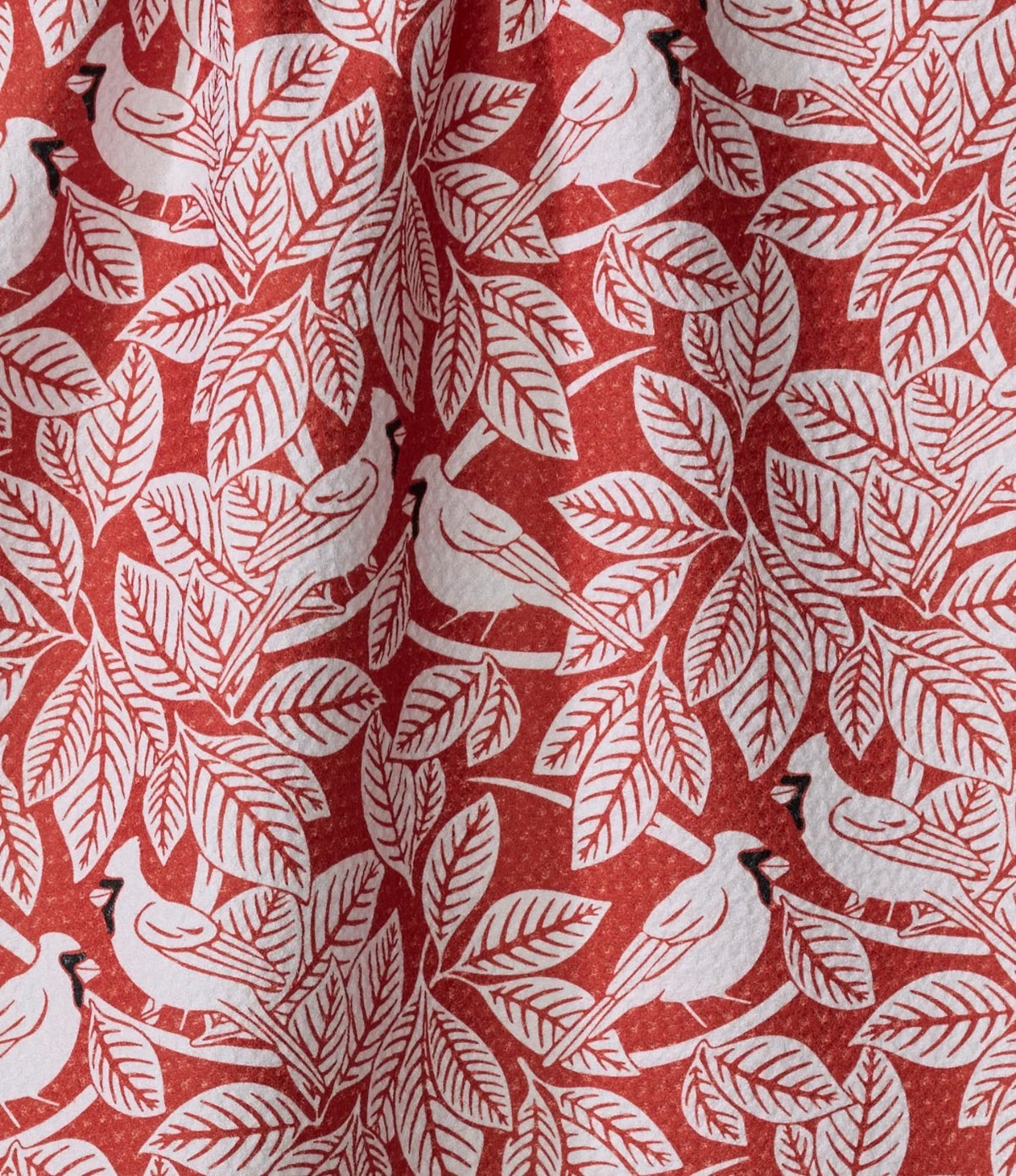 Geometry Cardinal Canopy Kitchen Tea Towel Whimsical Holiday Red White
