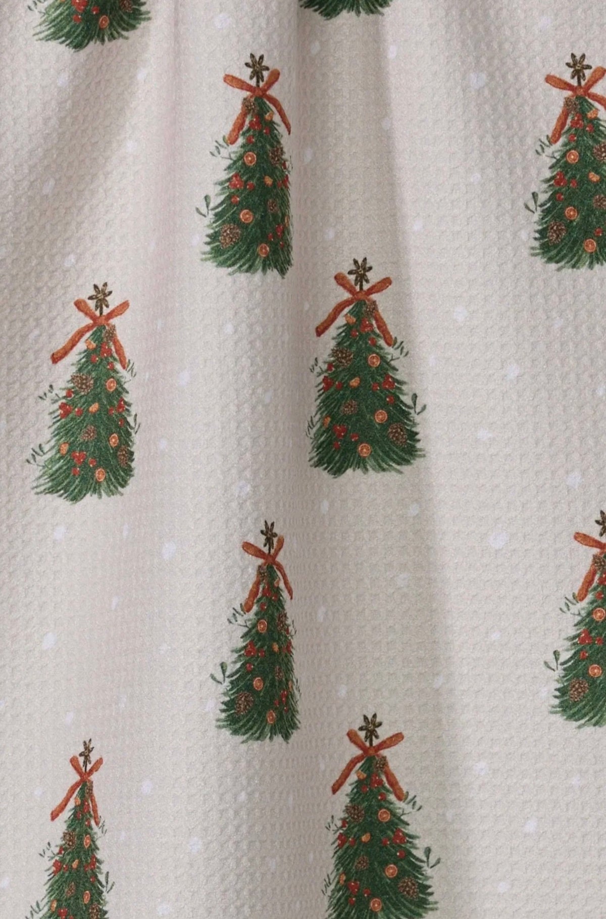 Geometry Arbolitos Kitchen Tea Towel Vintage Christmas Tree Whimsical Holiday