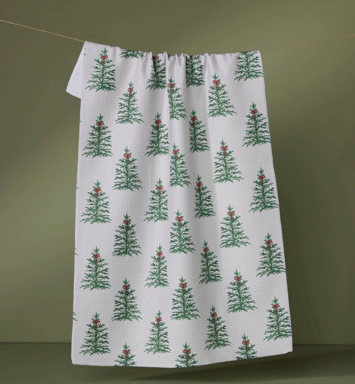 Geometry Ellsworth Kitchen Tea Towel Rustic Christmas Woodland Pine Tree Holiday