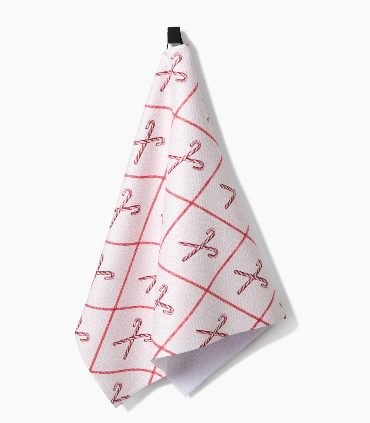 Geometry Festive Candy Canes Kitchen Tea Towel Holiday Whimsical Christmas