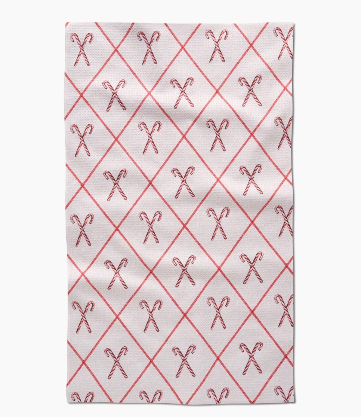 Geometry Festive Candy Canes Kitchen Tea Towel Holiday Whimsical Christmas
