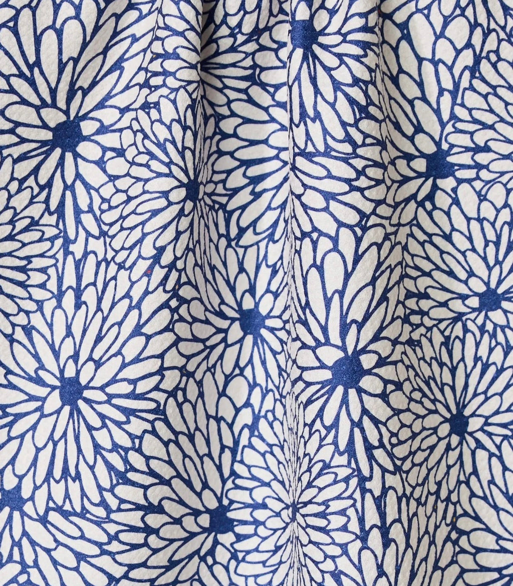 Geometry Jar Jar Kitchen Tea Towel Blue White Mum Floral Print Classic Style Decor