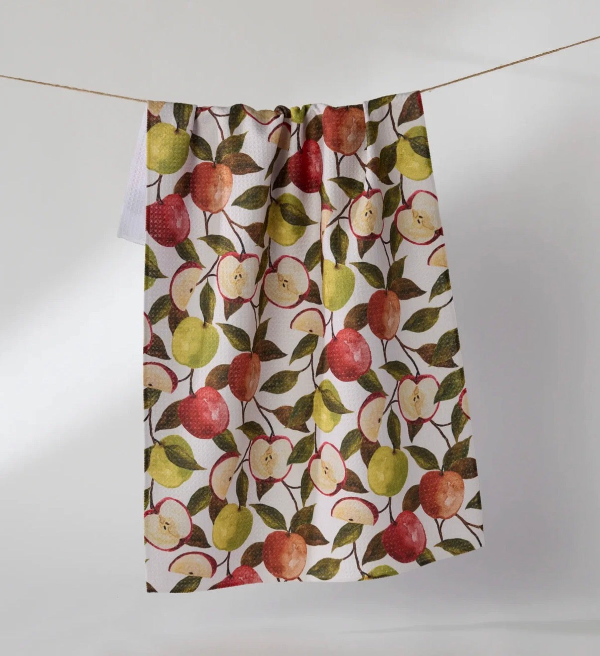 Geometry Honey Crisp Watercolor Apple Orchard Kitchen Tea Towel Autumn Farmhouse