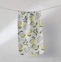 Geometry Pearwood White Kitchen Tea Towel Watercolor Pear Print