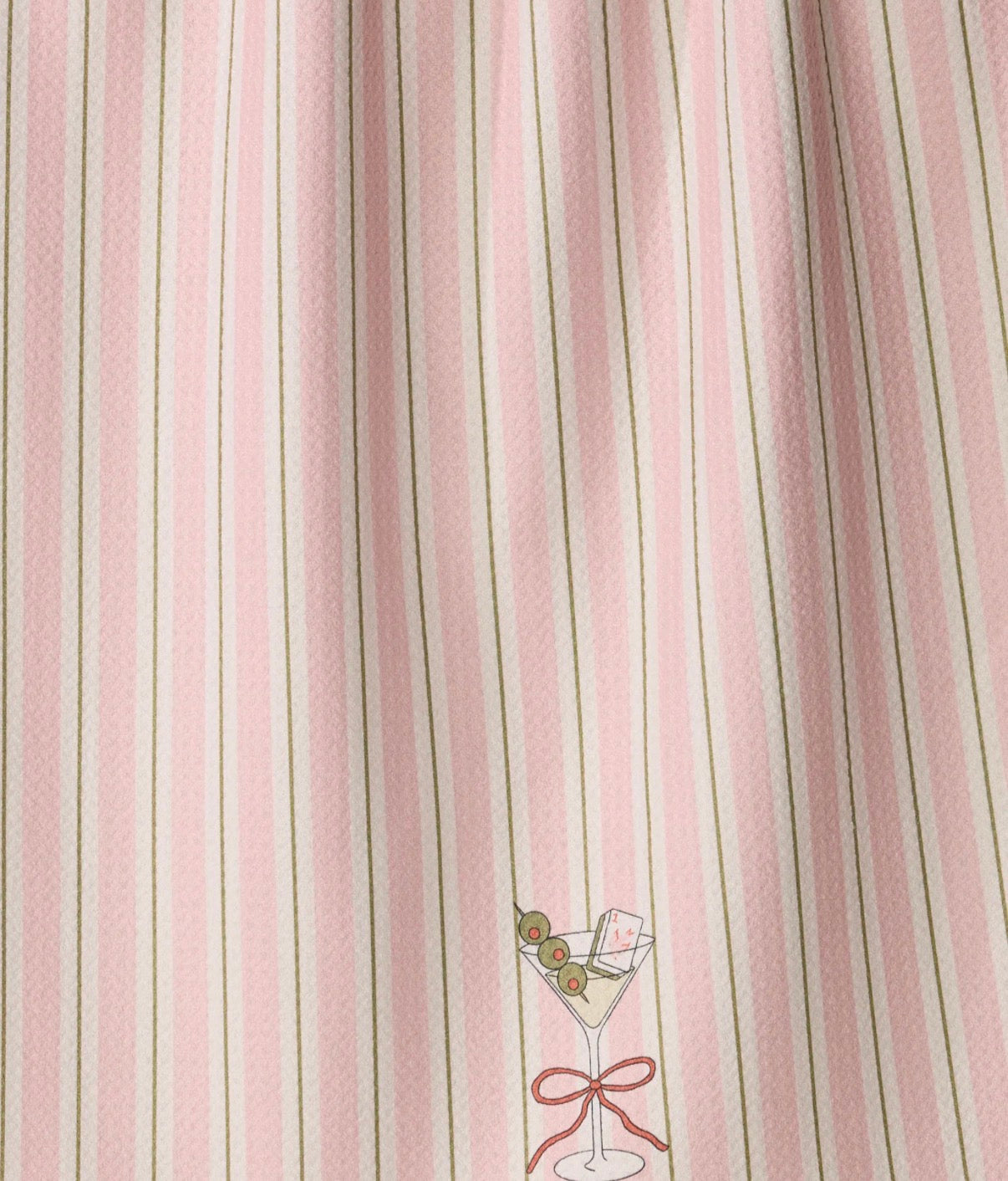 Geometry Martini Stripe Kitchen Tea Towel Fun Pink Striped Cocktail Print