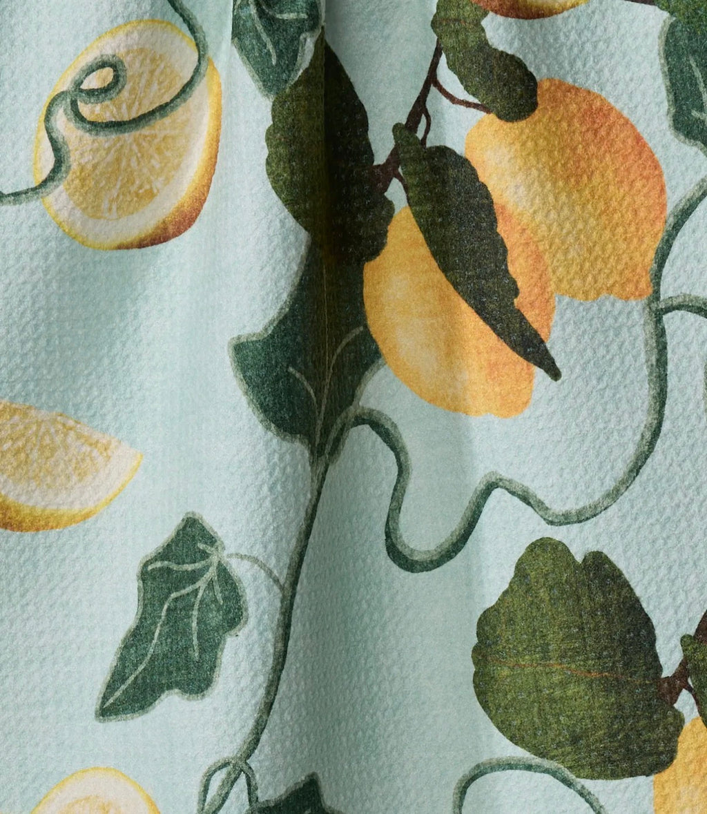 Geometry Amalfi Lemons Kitchen Tea Towel Vintage Botanical Citrus Print