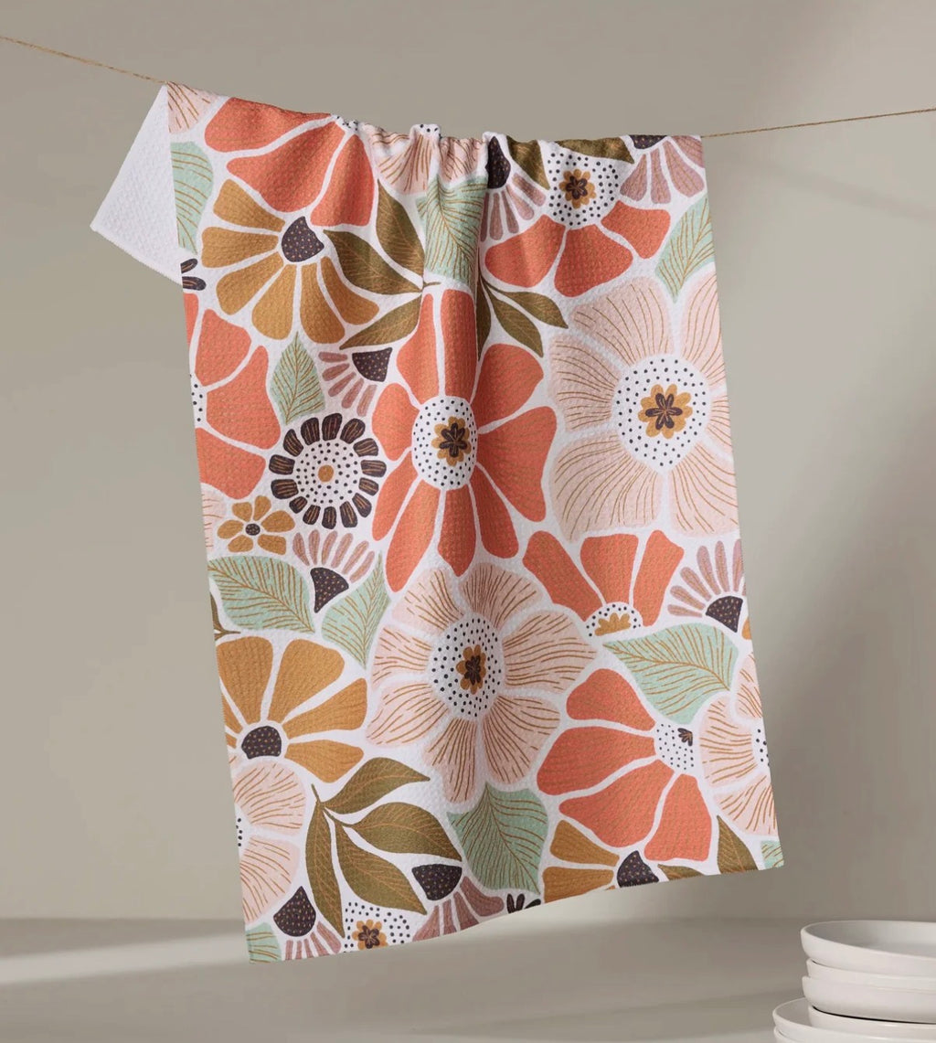 Geometry Jorah Floral Fall Autumn Botanical Kitchen Tea Towel Boho