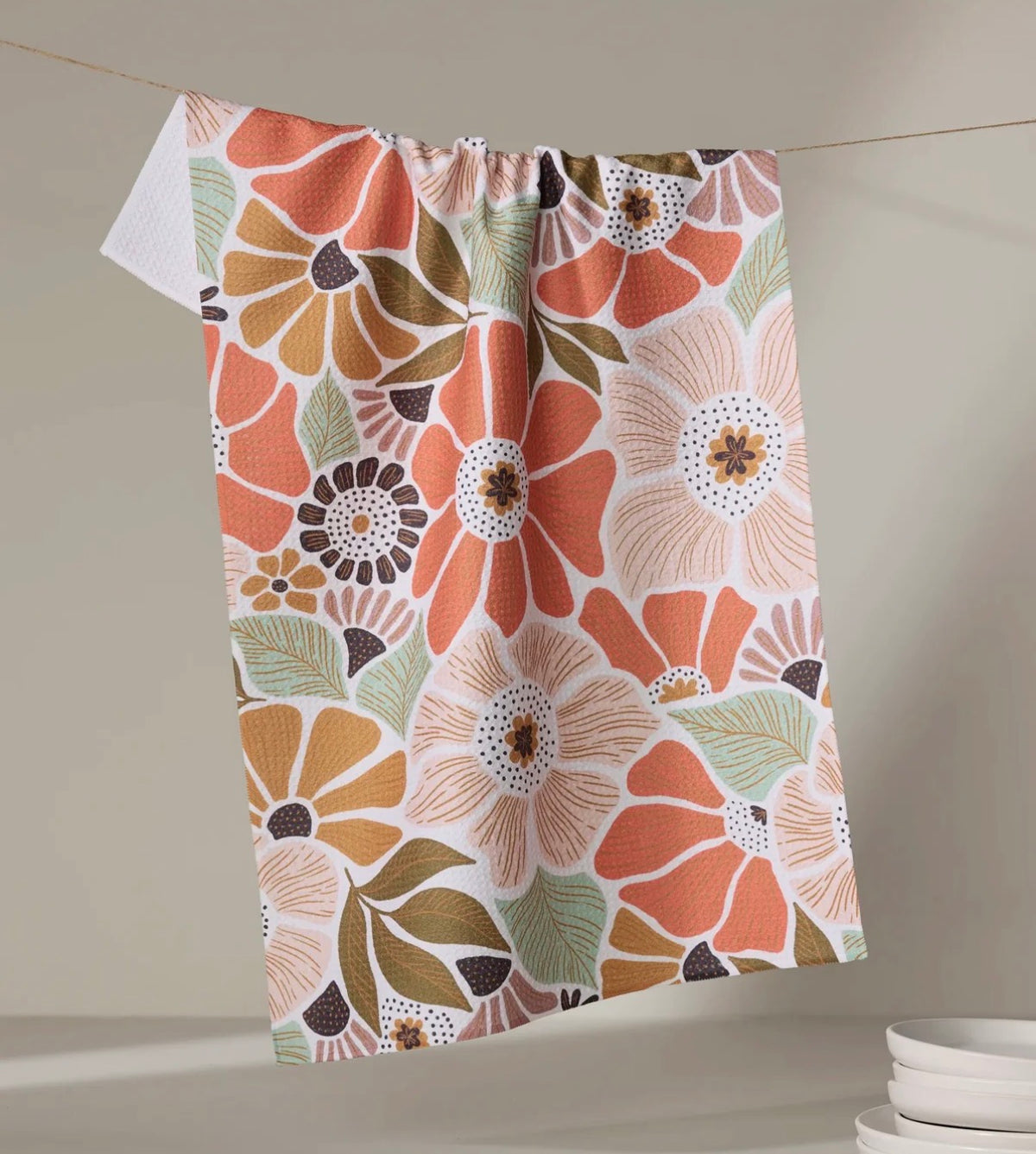 Geometry Jorah Floral Fall Autumn Botanical Kitchen Tea Towel Boho