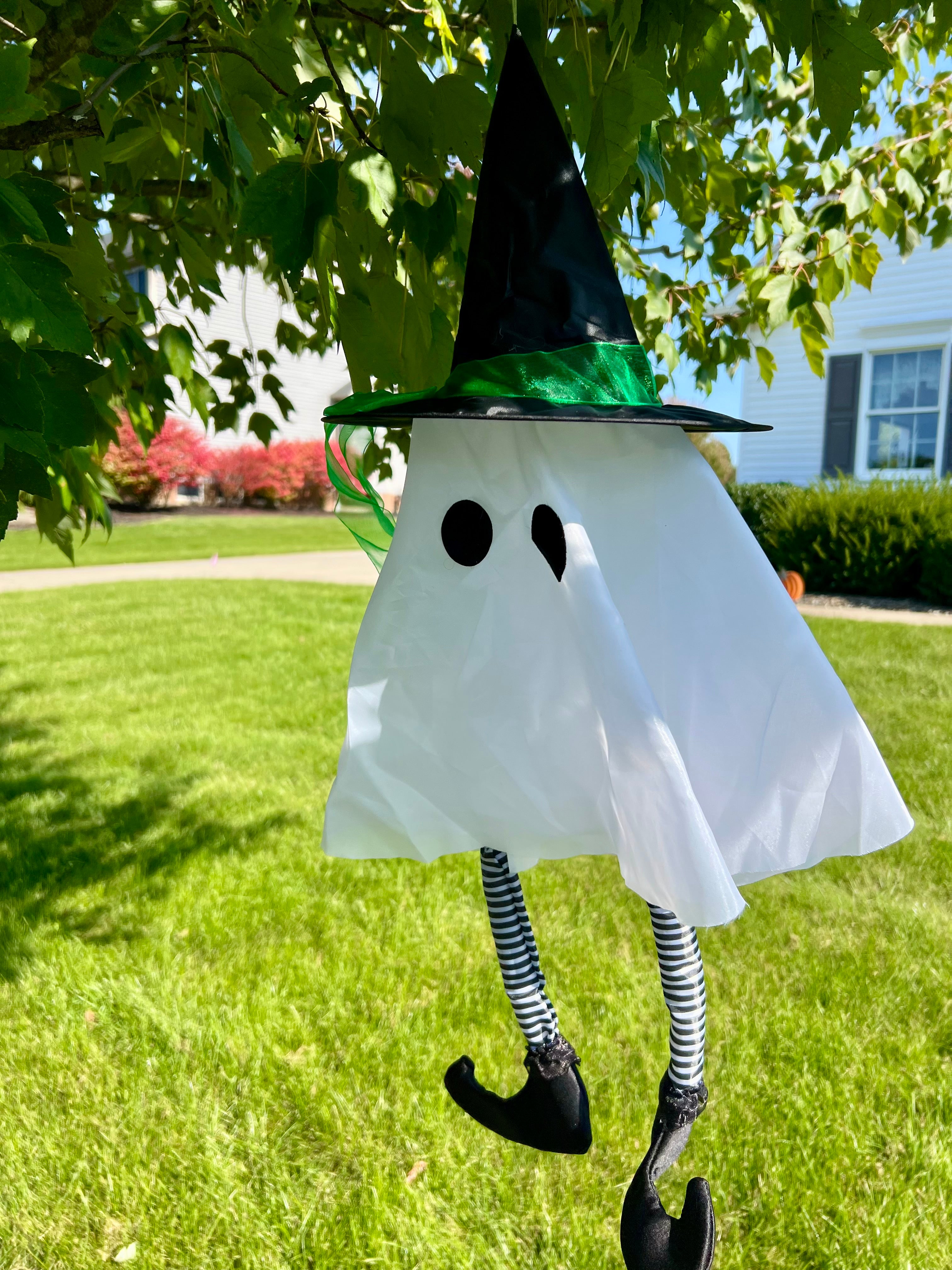 24" Whimsical Hanging Ghost Witch Halloween Spooky