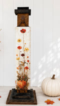 Wildflower Field Pumpkin Hanging Porch Sign Art Fall Autumn Decor