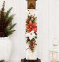 Poinsettia Hanging Porch Sign Art Christmas Holiday Traditional Decor