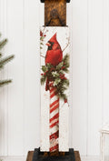 Winter Cardinal Hanging Porch Sign Art Christmas Holiday Traditional Decor