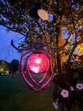 Solar Light Up Spider Hanging Halloween Yard Decoration Purple