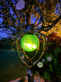 Solar Light Up Spider Hanging Halloween Yard Decoration Green