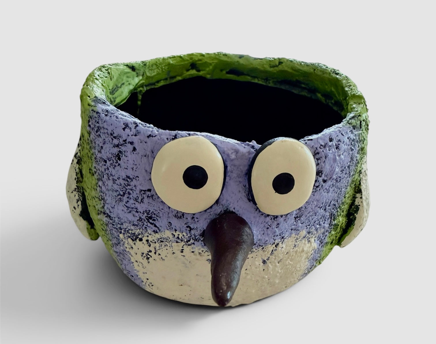Little Green Purple Bird Blobhouse Planter