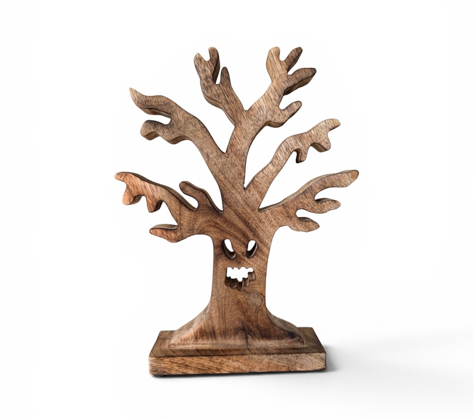 10.5” Mango Wood Spooky Halloween Tree