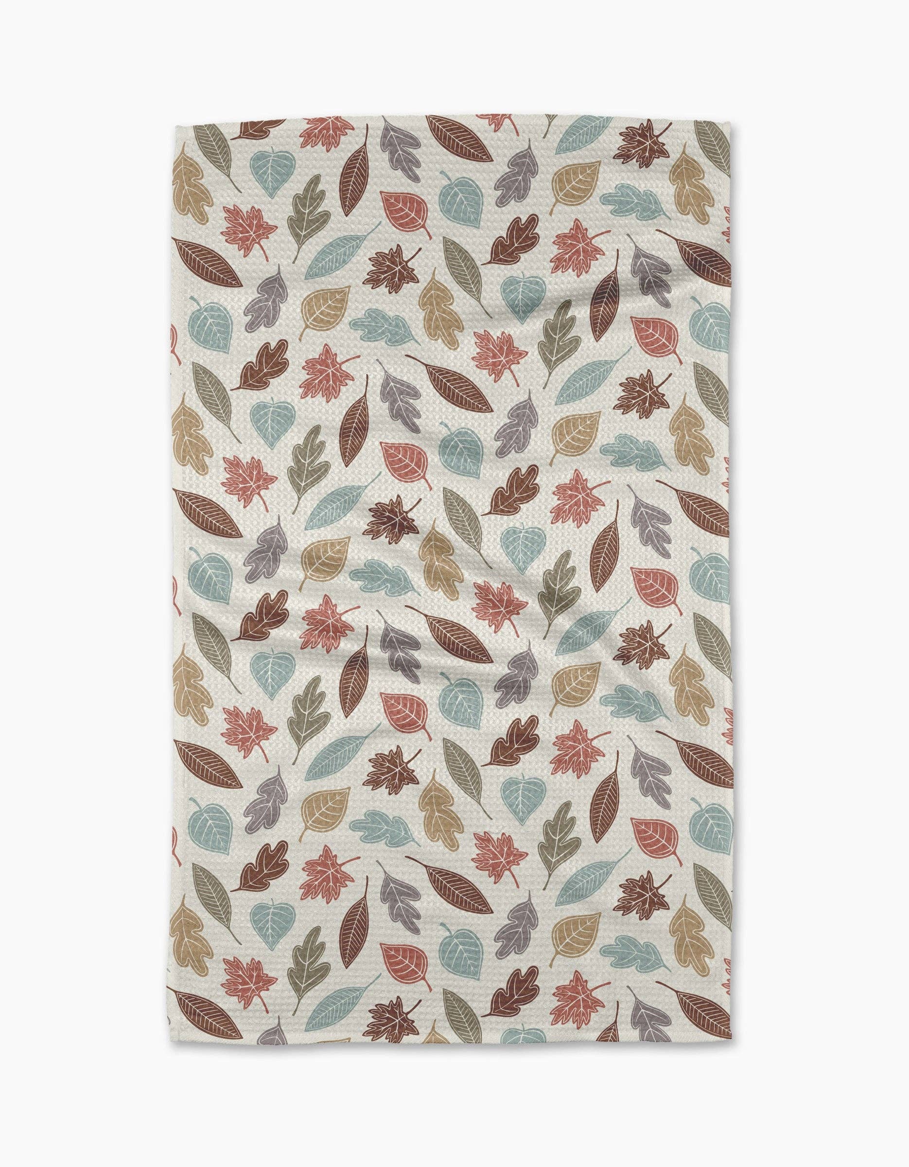 Harvest Scatter Geometry Kitchen Tea Towel Leaf Fall Print Autumn