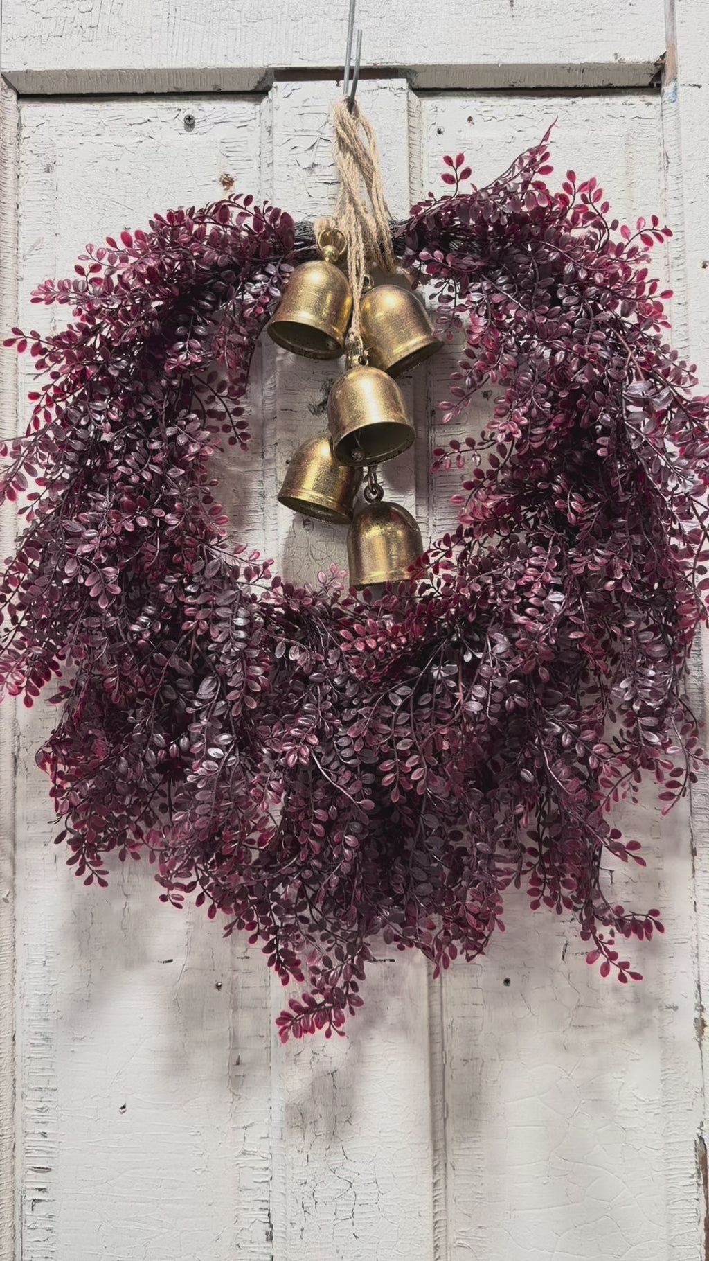 24” Deep Red Rita Rue Hanging Holiday Wreath Christmas